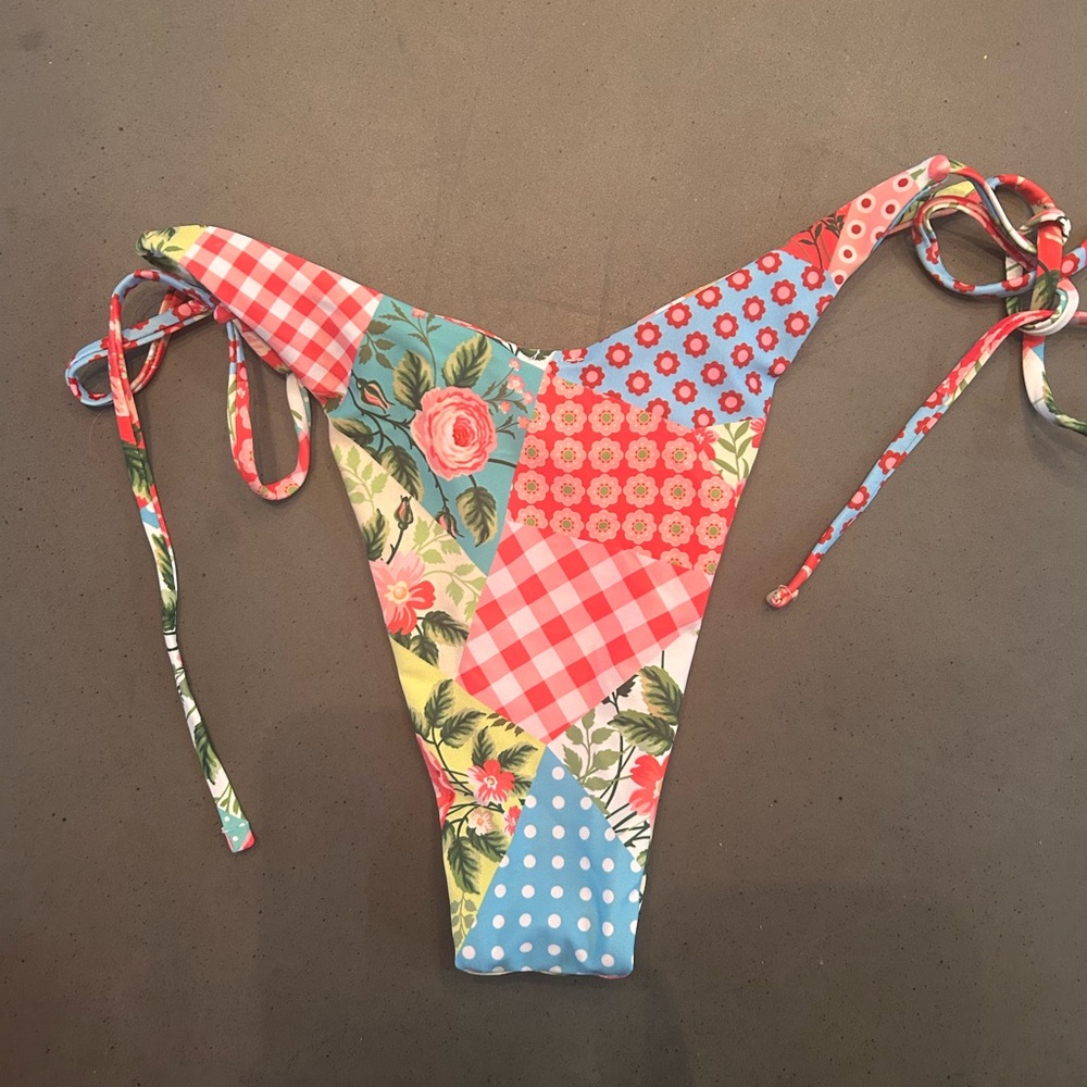 Zara Multicolor Floral Patchwork String Bikini - … - image 5